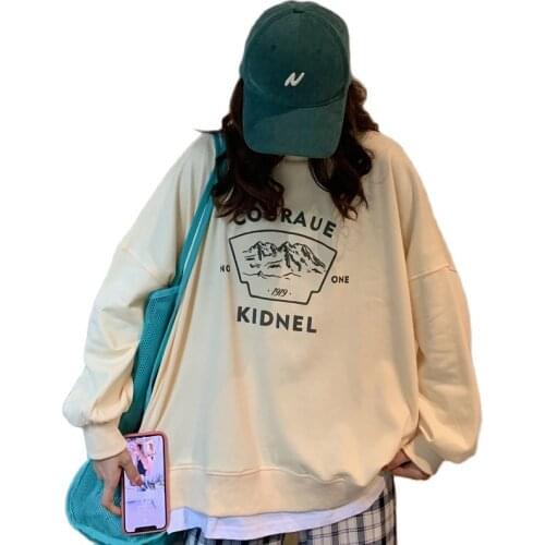 Not Hat Womens Hoodies Sweatshirts Print And Letter Design Loose Hooded Oversize Pullovers Leisure Streetwear Tops Size XL