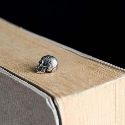 1PC 925 Sterling Silver Half Side Skull Post Stud Earring Men Women A1975