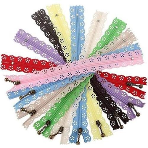 Random Colors Lace Zipper Closure Craft Clothes Invisible Zippers 10pcs 20CM Tailor Sewing Accessories Nylon material