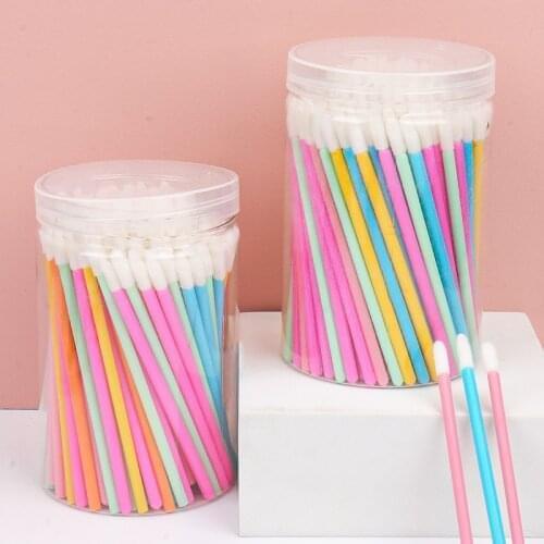 200 pcs Disposable Barrel mix lip brush Soft Lipstick Mascara Wands Applicators Eyelash Cleaner Cosmetic brushes Make Up Tools