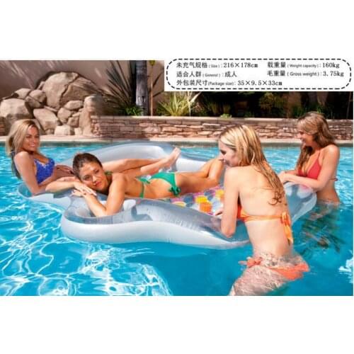 216*178CM Thicken Inflatable Floating Row Air Mattresses Inflatable Water bed Floating lounge with air pump