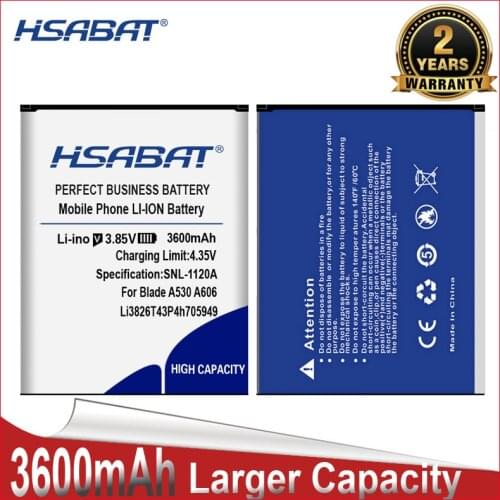 HSABAT 0 Cycle 3600mAh Li3826T43P4h705949 Battery for ZTE Blade A530 A606 BA530 BA606 Replacement Accumulator