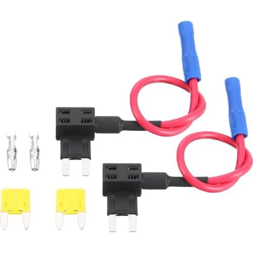 2pcs 12V Medium Size Car Fuse Holder Add-a-circuit TAP Adapter with 20A Micro Mini Standard ATM Blade Fuse