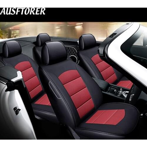 AUSFTORER Custom Cowhide Automobiles Seat Covers for MINI PACEMAN Leather Seat Cover Set Car Seat Protectors Accessories 12PCS