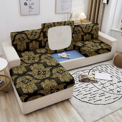 Bohemian Sofa Seat Cushion Cover Hand of Fatima Sofa Covers for Living Room Removable Elastic Seat Cover Furniture Protector