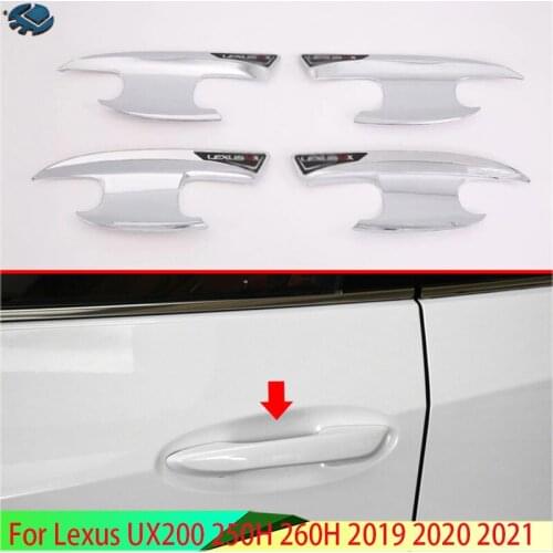 For Lexus UX200 250H 260H 2019 2020 ABS Chrome Door Handle Bowl Cover Cup Cavity Trim Insert Catch Molding Garnish