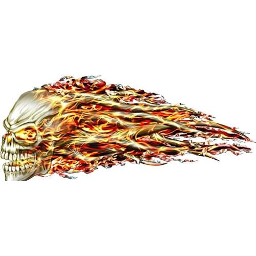 Personality Hellion Tear Skull Fire Rose Scratch Stripe Torn Car Stickers Trunk Decal Cover Scratches Apply To Car Window