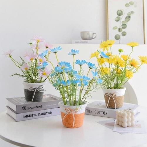 Artificial Flower Daisies Vases Flower Simulation Wedding Garden Decor Home Table Plants Christmas Artificial Flower Decoration
