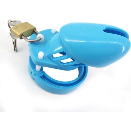 Penis Rings Blue Male Chastity Device Plastic Chastity Cage Men CB6000 JJ Lock Cock Rings Penis Cage Sex Toy for Men Adult Game