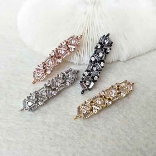 10 Pieces CZ zircon Micro Pave Connector,Double Bails Beads Charm,DIY Bracelet necklace Jewelry Finding CT287