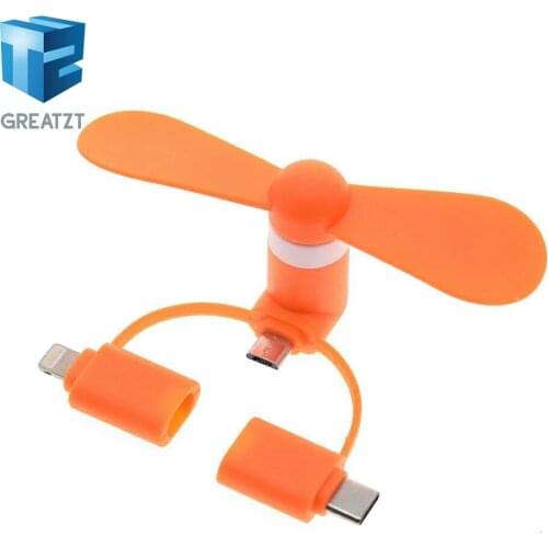 Mini USB Fan 3 in 1 USB Gadget Portable For Android OTG Micro Type-c For iPhone 5 6S 7 Plus 8 X XS Electronic Smart Gadgets
