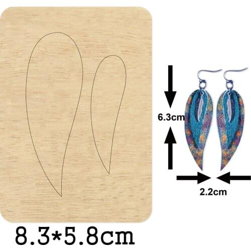 Fashion Double Water Drop Dangler Earrings Cutting Dies Wooden Dies Suitable for Common Die Cutting Machines on the Market 2020