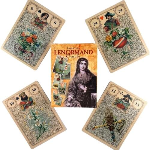 Laura Tuan Lenormand Oracle Cards Leisure Party Table Game High Quality Fortune-telling Prophecy Tarot Deck With Guide Book