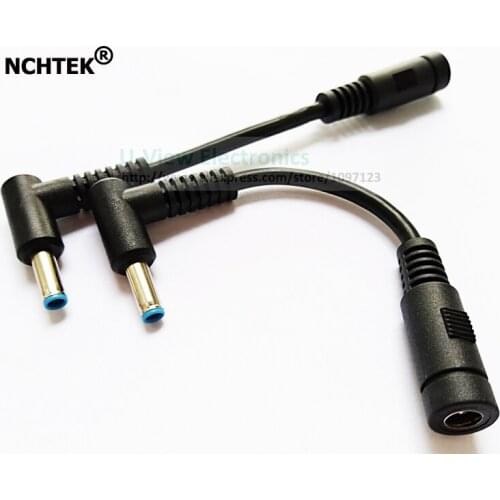 NCHTEK 90 Degree Angled DC 4.5*3.0 Male to DC 5.5*2.1 Female Jack Connector Adapter Cable For Laptop/Free Shipping/20PCS