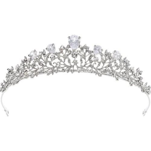 Bride Crown Zircon Luxury Wedding Women Tiara Elegant Jewelry Headwear Princess