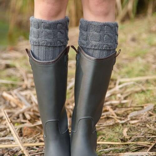 1 Pair Knitting Sock Stretchy Warm Solid Color Soft Breathable for Rain Boots Liners NOV99