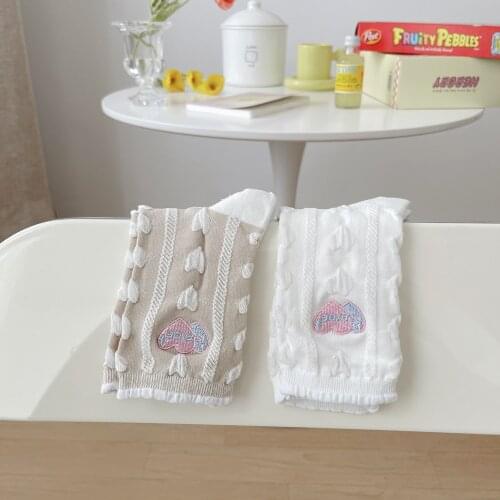 Middle Tube Japanese Love Embroidery Socks Female JK White Lolita Summer New Cute White Three-dimensional Harajuku Student Socks