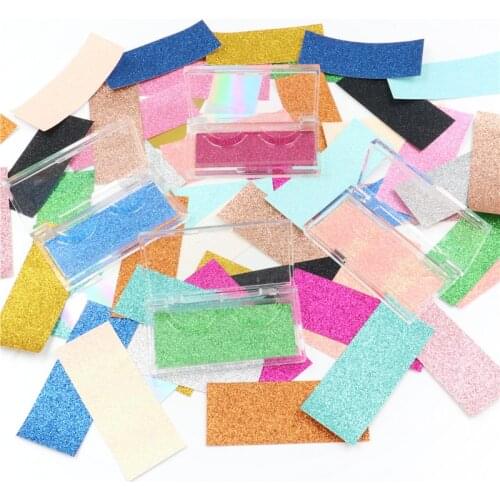 Wholesale Glitter Background Paper for Eyelashes Pink Purple Gold Shining Lashes Bottom Card for Slide Case