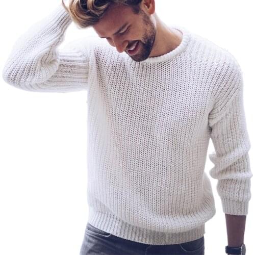 Autumn winter sweater pullover new man clothes knitted white sweater casual mens top sueter hombre