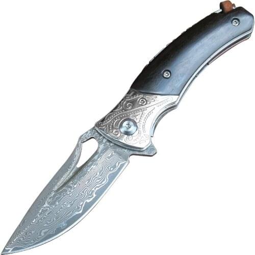 Outdoor Damascus Folding Knife VG10 Damascus Steel Tactical Survival Pocket Knife Gift Collection Knifes