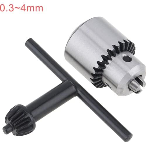 2pcs/set Mini 0.3-4mm JTO Drill Collet Chuck with 1/4'' Chuck Inner Hole Diameter and Hexagon Key Wrench for DIY Electric Drills