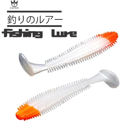 Fishing Lure Soft Swimbait 10Pcs Worm Soft bait 70mm/4g Jigging Wobbler T-tail soft bait Aritificial Silicone Lures Long Tail