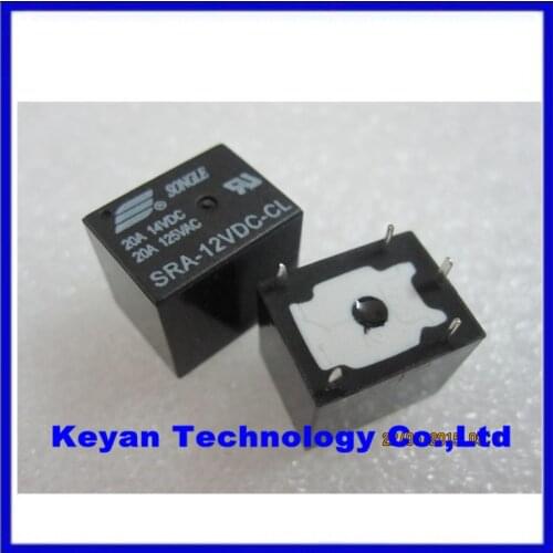 50pcs 12VDC 20A SRA-12VDC-CL 5Pins Mini Power Relay Automotive Relay