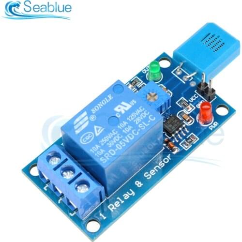 HR202 DC 5V 1 Channal 1CH 5V Humidity Sensitive Switch Relay Module Humidity Controller Humidity Sensor Module With Indicator
