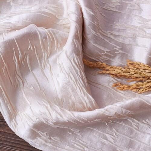 High grade spring and summer silk tissu Noble champagne jacquard weave tissus Fashion dress clothing fabric