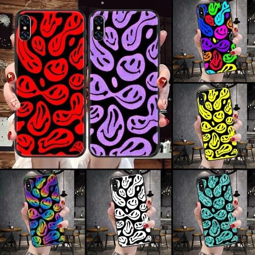 Funny Fashion Smile Face Phone Case Cover Hull For iphone 5 5s se 2 6 6s 7 8 12 mini plus X XS XR 11 PRO MAX black trend