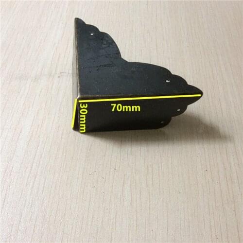 Vintage Iron Right Angle Antique Legs Wooden Box Furniture Hardware Corners Brackets Decoration Four Sides Protection,7cm,12Pcs