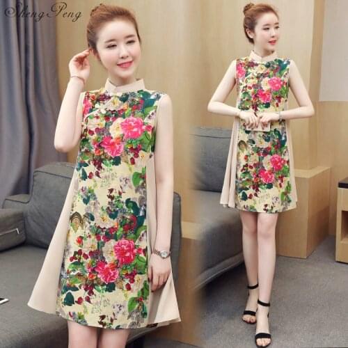 2018 summer chinese traditional dress women chinese dress qipao side slit cheongsam chinese style modern oriental dresses Q172