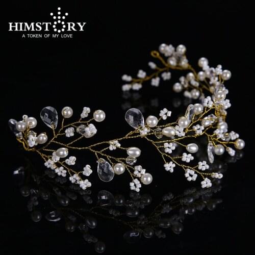 Gold Hairbands Wedding Tiara Pearl Wedding Headbands Bridal Hair Accessories Head jewelry Party Festival Hairwear
