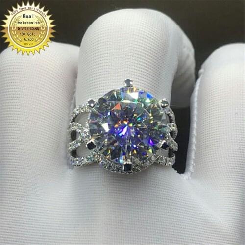100%18K goldr ring 3ct DVVS moissanite ring Engagement&Wedding Jewellery with certificate 0041