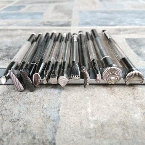 12pcs/lot 12 patterns classic handmade leather carving tool,high grade leather craft stamping molding tool