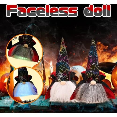 2pcs Halloween Party Faceless Gnomes Doll Plush Toy Ornaments Home Decoration Cute Soft Stuffed Dolls For Kids Birthday Gift