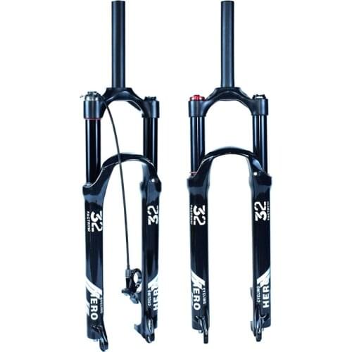 Mountain Bike Shock Absorption Air Fork Magnesium Alloy Non-Rebound Fork Head, Bright Series 140 MM