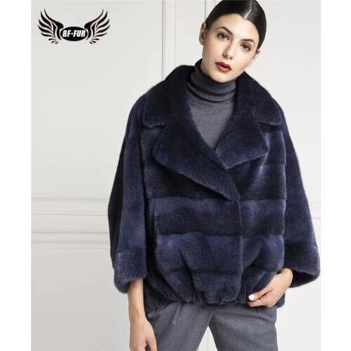 BFFUR Natural Fur Coats For Women 2020 Winter Fashion Real Mink Fur Coat Woman Luxuy Overcoats High Qulaity Fur Jackets Gneuine