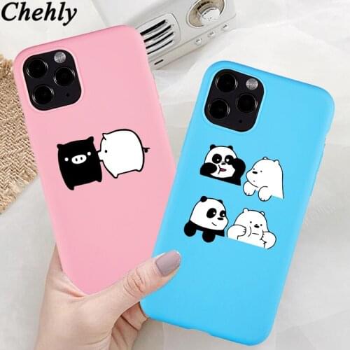 Fashion Phone Case for iPhone 6s 7 8 11 12 Mini Plus Pro X XS MAX XR SE Cute Panda Cases Soft Silicone Fitted Accessories Covers