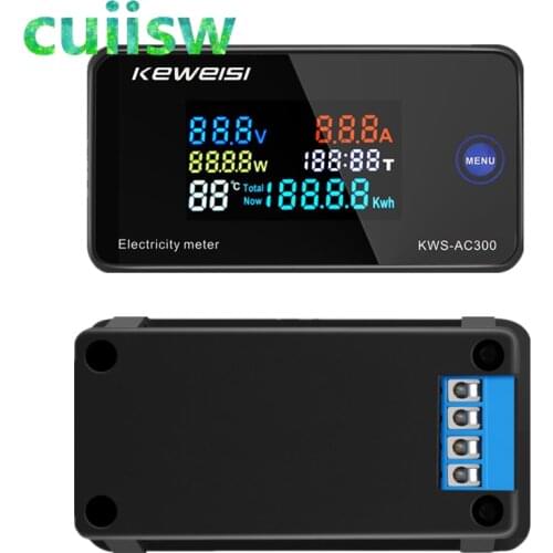 Digital Voltmeter KWS-AC300 AC 50-300V Power Energy Meter LED AC Wattmeter Electric Meter With Reset Function 0-100A