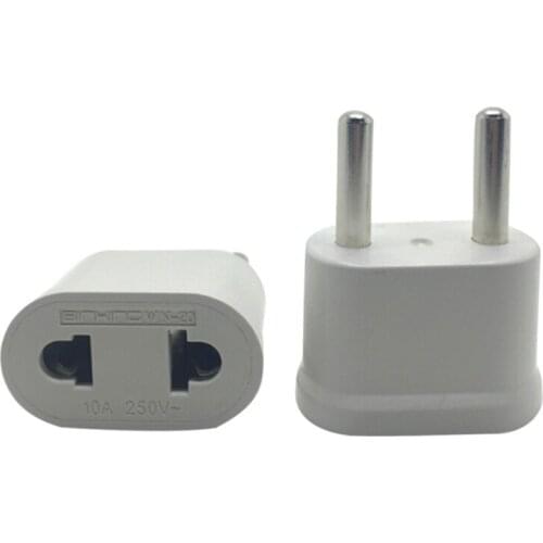 Travel Power Schuko Plug Adapter Charger Converter for USA converter White One Piece US USA to EU EURO Europe