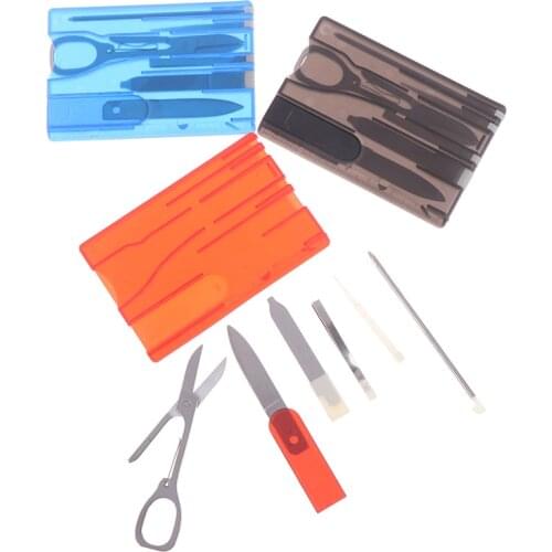 10 In1 Pocket Credit Card EDC Multi tools Outdoor Survival Camping Equipment 1 Box Portable Hiking Card Tools