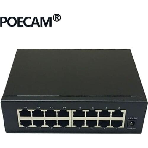 16 Port Mini Ethernet Network Hub Switch Application Factory Company Totel Share Computer Tablet PC Steel case 100Mbps Transfer