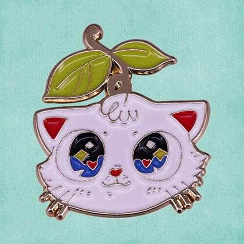 Cute Sprout Cat plant leaf animal Garden Spirit Kitty enamel pin brooch
