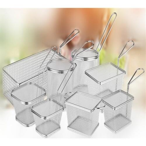 Stainless steel mini fried chicken wing basket stainless steel frying basket Chip French fries snack basket fried net cook tools