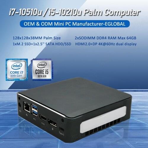 EGLOBAL NUC mini pc 10th CPU Intel Core i5 i7 processor M.2 NVME SSD windows 10 AC WIFI 10510U 10210U