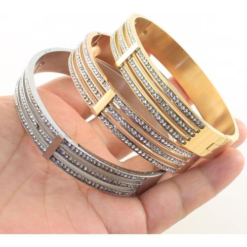 Fashion Stainless Steel Jewelry Simple Bangle Bracelet Gold Color Hot For Women Gift BRYZADCF