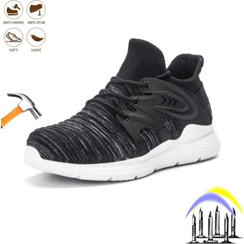 Mens Safety Work Shoes Indestructible High Quality Steel Toe Cap Boots Anti-smash Anti-piercing Comfortable Breathable Sneakers