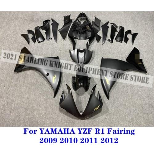 Motorcycle ABS Full Car Fairing Kit For Yamaha YZF R1 YZFR1 r1 2009 2010 2011 2012 09 10 11 12Body Matte Black Fairing