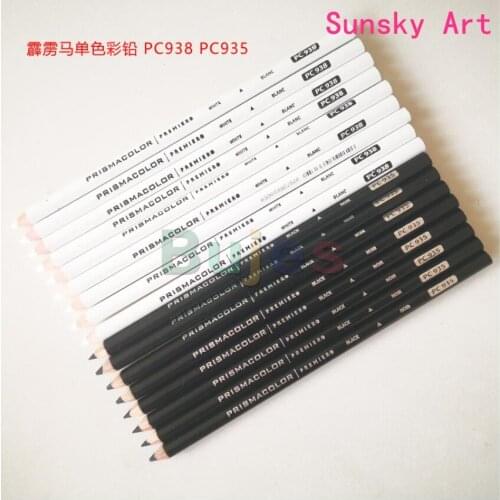 PC935 PC938 prismacolor white black single color draw pencil oily pencil 4.0MM soft SKETCH pencil Sanford Prismacolor pencil